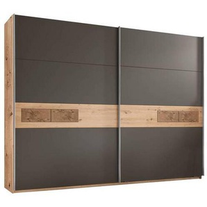 Carryhome Schwebetürenschrank, Eiche Artisan, Holzwerkstoff, 3 Fächer, 270x210x60 cm, Beimöbel erhältlich, Schlafzimmer, Kleiderschränke, Schwebetürenschränke