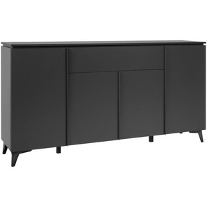 Carryhome Sideboard, Anthrazit, Schiefer, Holzwerkstoff, 3 Fächer, 1 Schubladen, 177x92x40 cm, Beimöbel erhältlich, stehend, Schlafzimmer, Schlafzimmer Kommoden