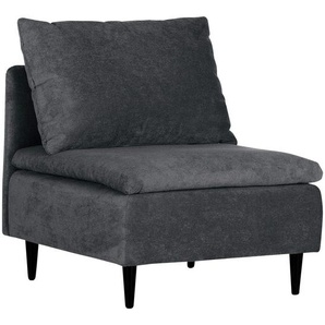 Carryhome Sofaelement, Anthrazit, Textil, Buche, massiv, 1-Sitzer, Füllung: Polyester, 77x72x83 cm, erweiterbar, Rücken echt, Wohnzimmer, Sofas & Couches, Sofas, Modulsofas