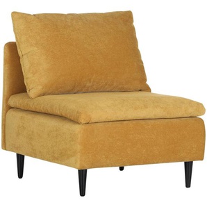 Carryhome Sofaelement, Senfgelb, Textil, Buche, massiv, 1-Sitzer, Füllung: Polyester, 77x72x83 cm, erweiterbar, Rücken echt, Wohnzimmer, Sofas & Couches, Sofas, Modulsofas