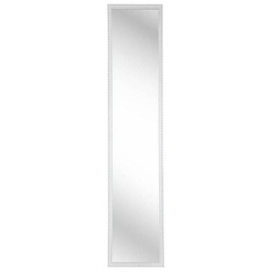Carryhome Standspiegel, Weiß, Glas, Eukalyptusholz, massiv, rechteckig, 34x160x3.8 cm, Ganzkörperspiegel, Spiegel, Standspiegel