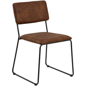 Carryhome Stuhl, Braun, Textil, Rundrohr, 50x80x53.5 cm, Esszimmer, Stühle, Esszimmerstühle