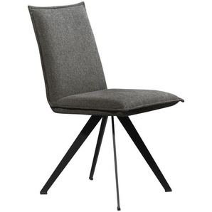 Carryhome Stuhl, Schwarz, Holz, Metall, Textil, Buche, massiv, konisch, eckig, 46x91x61 cm, Stoffauswahl, Sitzfläche 180° drehbar, automatische Rückholfunktion, Esszimmer, Stühle, Esszimmerstühle, Vierfußstühle