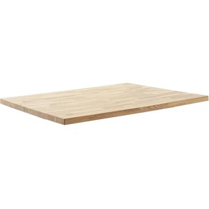 Carryhome Tischplatte, Wildeiche, Holz, Wildeiche, massiv, rechteckig, 75x4x120 cm, Esszimmer, Tische, Esstische