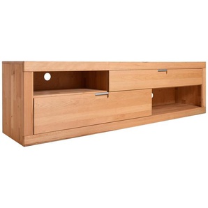 Carryhome Tv-Element, Kernbuche, Holz, Kernbuche, massiv, 2 Schubladen, 200x54x42 cm, Kabeldurchlass, Wohnzimmer, TV Möbel, TV-Elemente