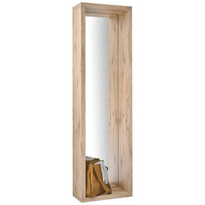 Carryhome Wandspiegel, Eiche, Glas, Holzwerkstoff, rechteckig, 51x178x24 cm, Ablage, Spiegel, Wandspiegel