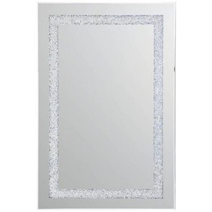Carryhome Wandspiegel, Silber, Kunststoff, Glas, Holzwerkstoff, rechteckig, 60x90x1.5 cm, senkrecht und waagrecht montierbar, Spiegel, Wandspiegel