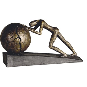 Casablanca by Gilde Dekofigur Skulptur Heavy Ball (1 St), Dekoobjekt, Höhe 22 cm, mit Spruchanhänger, Wohnzimmer