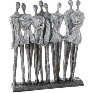 Casablanca by Gilde Dekofigur Skulptur Mädelsabend, antik silber (1 St), Dekoobjekt, Höhe 34 cm, antikfinish, mit Spruchanhänger, Wohnzimmer