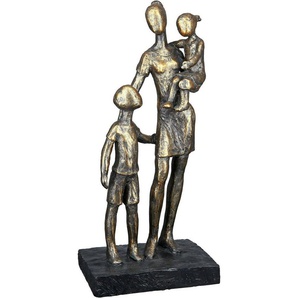 Casablanca by Gilde Dekofigur Skulptur Mutter mit Kindern, bronzefarben (1 St), Dekoobjekt, Höhe 26,5 cm, auf schwarzer Basis, antikfinish, Wohnzimmer