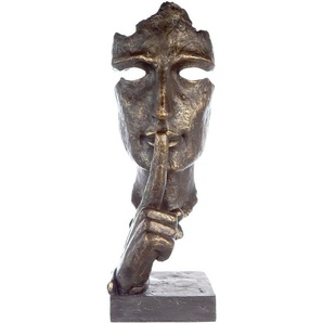 Casablanca by Gilde Dekofigur Skulptur Silence, bronzefarben/grau (1 St), bronzefarben/grau, Polyresin