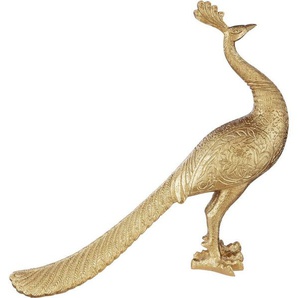 Casablanca by Gilde Dekofigur Tierfigur Pfau, gold (1 St), Dekoobjekt, Höhe 37 cm, Wohnzimmer