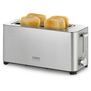 Caso Design Toaster Classico, Edelstahl, 40x18.5x11.5 cm, CE, Brötchenaufsatz, Auftaufunktion, Aufwärmfunktion, Küchengeräte, Toaster