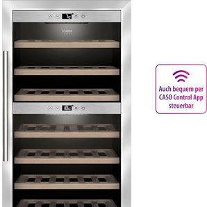 CASO Weinkühlschrank 725 WineComfort 660 Smart, G (A-G), grau (schwarz, edelstahlfarben), B:59,5cm H:103,5cm T:63cm, Weinkühlschränke