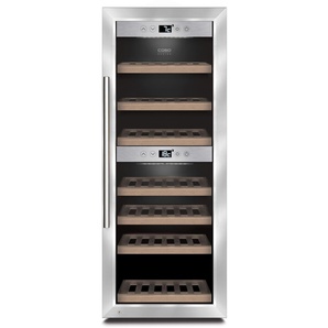 CASO Weinkühlschrank WineComfort 380 Smart, G (A-G), schwarz (edelstahlfarben, schwarz), B:39,5cm H:100cm T:58cm, Weinkühlschränke