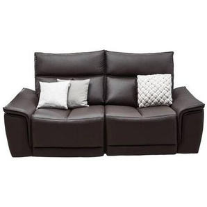 Celina Home 2-Sitzer-Sofa, Dunkelbraun, Leder, Echtleder, Spaltleder, Rindleder, Uni, 190x102x100 cm, Wohnzimmer, Sofas & Couches, Wohnlandschaften, Ledersofas