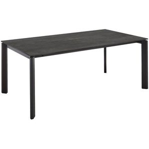 Celina Home Esstisch London, Schwarz, Metall, Holzwerkstoff, rechteckig, eckig, 95x76x180-280 cm, ausziehbar, in verschiedenen Holzdekoren erhältlich, Esszimmer, Tische, Esstische