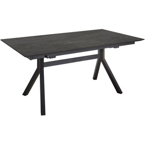 Celina Home Esstisch Paris, Schwarz, Holz, Metall, Eiche, rechteckig, Y-Form, 95x76x200-300 cm, ausziehbar, in verschiedenen Holzdekoren erhältlich, Esszimmer, Tische, Esstische