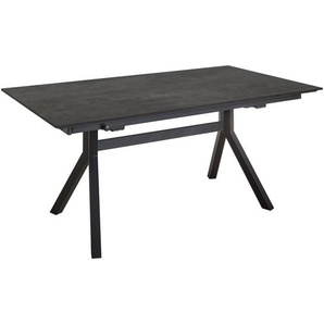 Celina Home Esstisch Paris, Schwarz, Metall, Holzwerkstoff, rechteckig, Y-Form, 95x76x180-280 cm, ausziehbar, in verschiedenen Größen erhältlich, Holzdekoren erhältlich, Esszimmer, Tische, Esstische