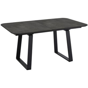 Celina Home Esstisch Rom, Schwarz, Metall, Holzwerkstoff, Kufe, 95x76x200-250 cm, ausziehbar, in verschiedenen Größen erhältlich, Holzdekoren erhältlich, Esszimmer, Tische, Esstische