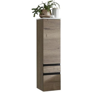 Celina Home Midischrank, Eiche, Holzwerkstoff, 2 Fächer, 2 Schubladen, 30x115.2x37.2 cm, Made in Germany, Typenauswahl, hängend, Badezimmer, Badezimmerschränke, Midischränke