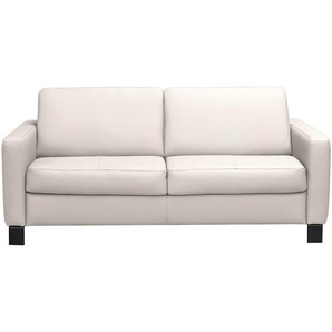 Celina Home Schlafsofa Aruba, Ecru, Textil, Leder, Kombination Echtleder/Lederlook, Rindleder, 3-Sitzer, 190x87x100 cm, Made in EU, Fußauswahl, Lederauswahl, Stoffauswahl, Rücken echt, Kinder- & Jugendzimmer, Jugendmöbel, Jugendsofas