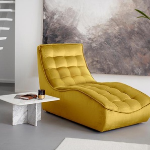 Chaiselongue CALIA ITALIA Banjo, Designsofa, erstklassiger Sitzkomfort, als Einzelelement Sofas Gr. B/H/T: 81 cm x 88 cm x 156 cm, Lu x us-Microfaser, gelb (giallo) Chaiselongues oder als Modulsofa mit den passenden Erweiterungselementen stellbar