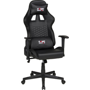 Chefsessel DUO COLLECTION Game-Rocker G-10 LED Stühle Gr. B/H/T: 66cm x 135cm x 66cm, Kunstleder-Netzstoff, schwarz (schwarz + schwarz) Gaming Chair mit LED Wechselbeleuchtung