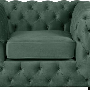 Chesterfield-Sessel GUIDO MARIA KRETSCHMER HOME&LIVING Kalina Sessel Sessel Gr. Samtvelours, B/H/T: 110 cm x 67 cm x 98 cm, grün Chesterfield Sessel mit klassischer Chesterfield-Knopfheftung, sehr hochwertige Qualität