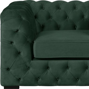 Chesterfield-Sessel GUIDO MARIA KRETSCHMER HOME&LIVING Kalina Sessel Sessel Gr. Samtvelours, B/H/T: 110 cm x 67 cm x 98 cm, grün (dunkelgrün) Chesterfield Sessel mit klassischer Chesterfield-Knopfheftung, sehr hochwertige Qualität