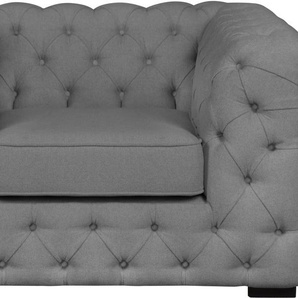 Chesterfield-Sessel GUIDO MARIA KRETSCHMER HOME&LIVING Kalina Sessel Sessel Gr. Struktur, B/H/T: 110 cm x 67 cm x 98 cm, grau (anthrazit) Chesterfield Sessel mit klassischer Chesterfield-Knopfheftung, sehr hochwertige Qualität