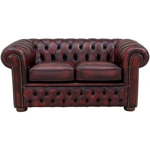 Xxxl Chesterfield-Sofa Chesterfield, Rotbraun, Leder, Echtleder, Rindleder, Walnuss, 2-Sitzer, 156x67x92 cm, erweiterbar, Lederauswahl, Armteil links, rechts, Wohnzimmer, Sofas & Couches, Wohnlandschaften, Ledersofas