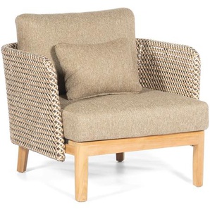 Cheyenne Lounge-Sessel Seagrass Java-Brown Rustic-Honey, Alu/PE Kunststoffgeflecht