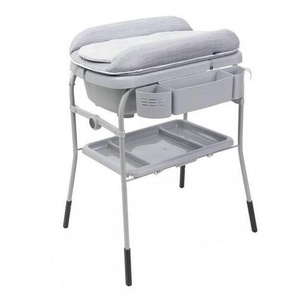 Chicco Babybadewanne Cuddle & Bubble Comfort, Grau, Metall, Kunststoff, 63.5x103x82 cm, Pflegen, Babybadewannen