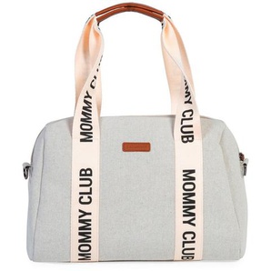 Childhome Wickeltasche Mommy Club Signature off white Canvas, Creme, Weiß, Kunststoff, Textil, 38x21x27 cm, Kinderwagen, Kinderwagenzubehör