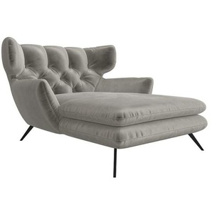 Claire Longchair Velvet Silver