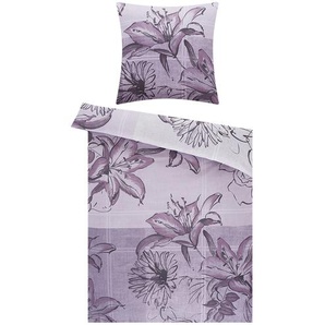 como Satin Bettwäsche Große Blumen - lila/violett - Materialmix - 135 cm | Möbel Kraft