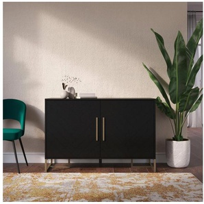 CosmoLiving by Cosmopolitan Sideboard Herringbone, 1 verstellbarer Einlegeboden pro Fach, MDF, Höhe 82 cm, Breite 122 cm