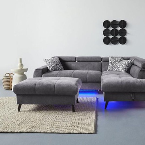 COTTA Ecksofa Mia L-Form, 3-tlg.-Kissen-Set, mane, wahlweise mit oder ohne RGB-Beleuchtung