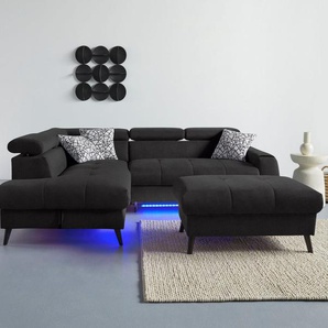 COTTA Ecksofa Mia L-Form, 3-tlg.-Kissen-Set, mane, wahlweise mit oder ohne RGB-Beleuchtung