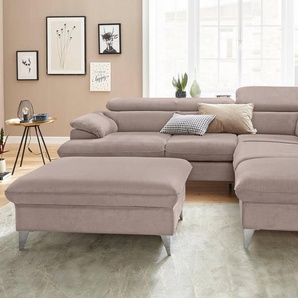 COTTA Polstergarnitur Caluso, (2-tlg), Set: bestehend aus Ecksofa, Hocker, Ecksofa inkl. Kopfteilverstellung