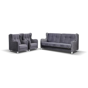 Couchgarnitur Henry blau 3+1+1