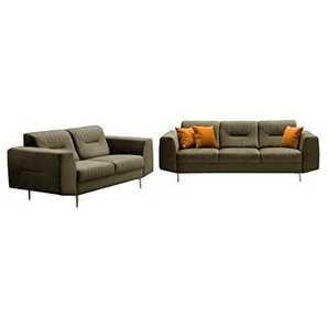 Couchgarnitur TREVISO Sofa 2+3 dunkelgrau