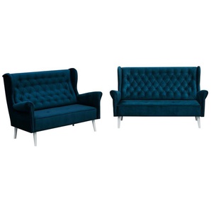 Couchgarnitur Velo 3-er und 2-er marineblau