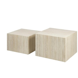 Couchtisch 2er Set - beige - Materialmix - 58 cm - 40 cm | Möbel Kraft