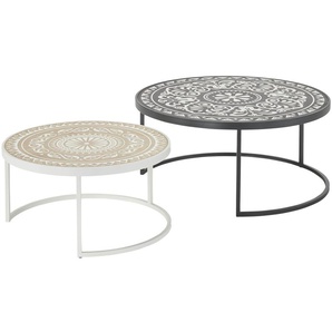 Couchtisch 2er-Set  Fiorale ¦ schwarz ¦ Maße (cm): H: 36  Ø: 80