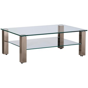 Xxxl Couchtisch, Grau, Beige, Metall, Glas, rechteckig, eckig, 70x42.5x110 cm, Wohnzimmer, Wohnzimmertische, Couchtische, Glas-Couchtische