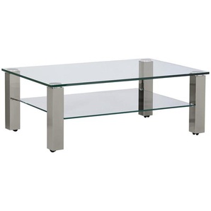 Xxxl Couchtisch, Grau, Metall, Glas, rechteckig, eckig, 70x42.5x110 cm, Wohnzimmer, Wohnzimmertische, Couchtische, Glas-Couchtische