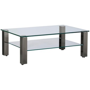 Xxxl Couchtisch, Grau, Metall, Glas, rechteckig, eckig, 70x42.5x110 cm, Wohnzimmer, Wohnzimmertische, Couchtische, Glas-Couchtische