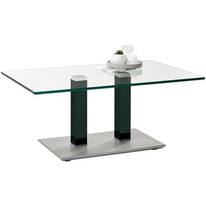 Xxxl Couchtisch, Grün, Edelstahl, Metall, Glas, rechteckig, eckig, Säule, Bodenplatte, 70x46-65x110 cm, höhenverstellbar, Wohnzimmer, Wohnzimmertische, Couchtische, Glas-Couchtische